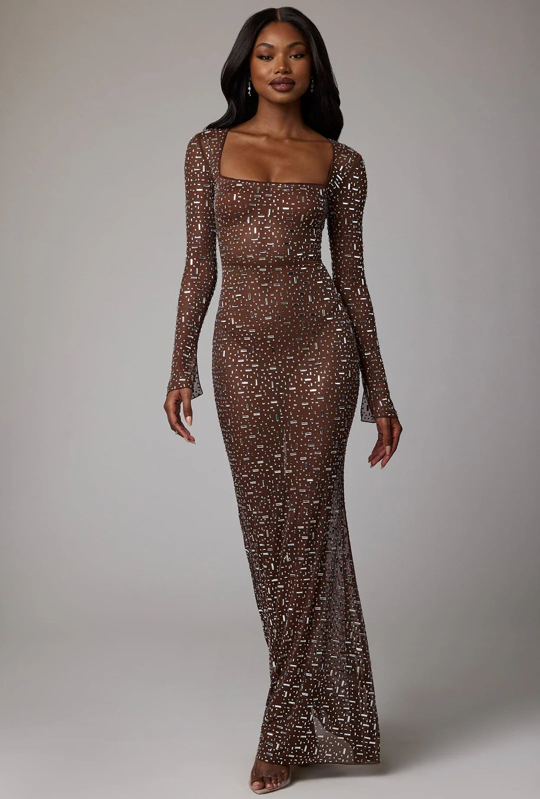 Sheer Embellished Gown