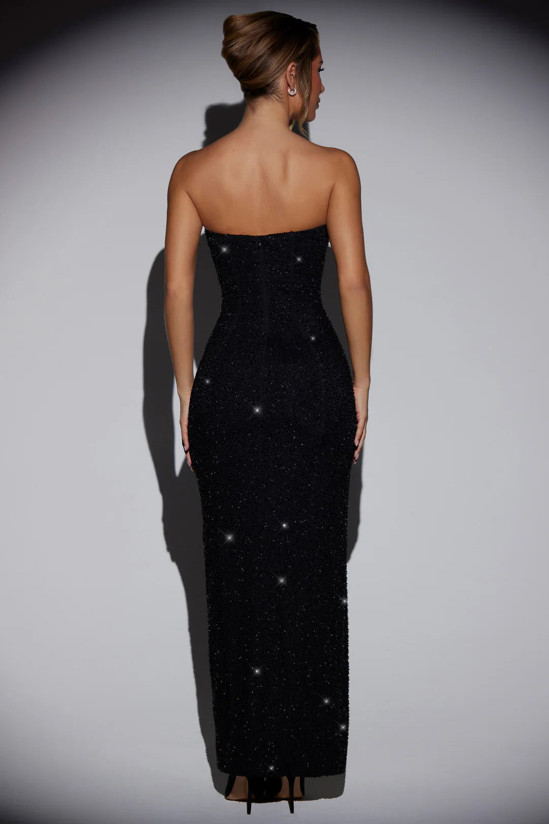 Embellished Bandeau Cowl Neck Maxi