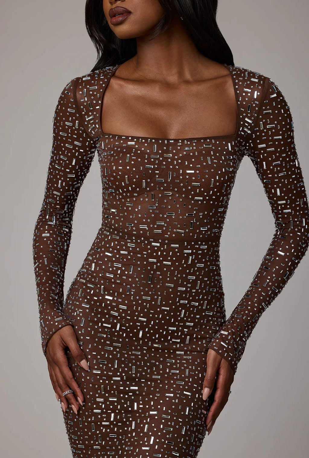 Sheer Embellished Gown