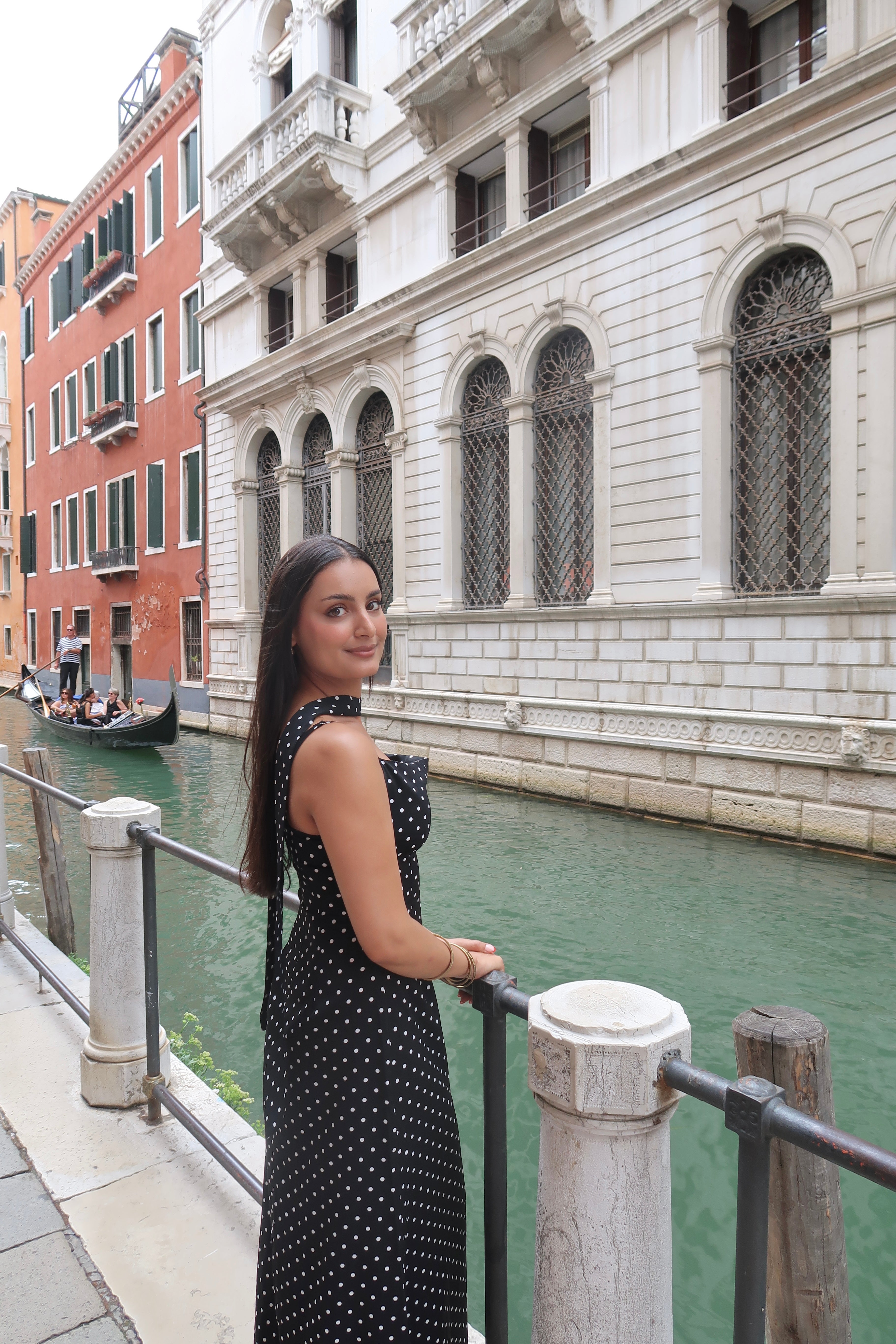 Black Polka Dot Cowl Neck Slip Maxi Dress