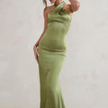 Satin Cross Over Halter Neck
