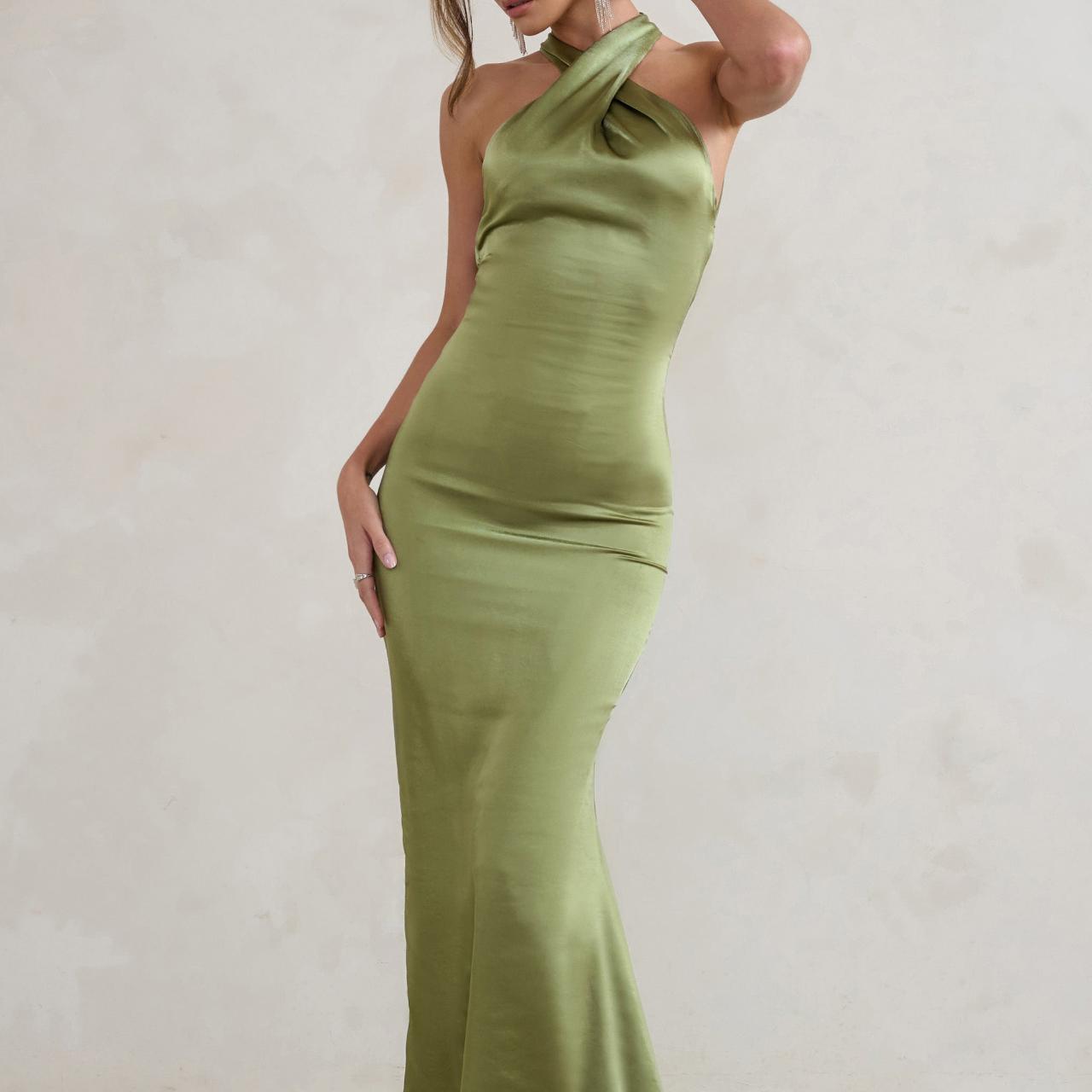 Satin Cross Over Halter Neck