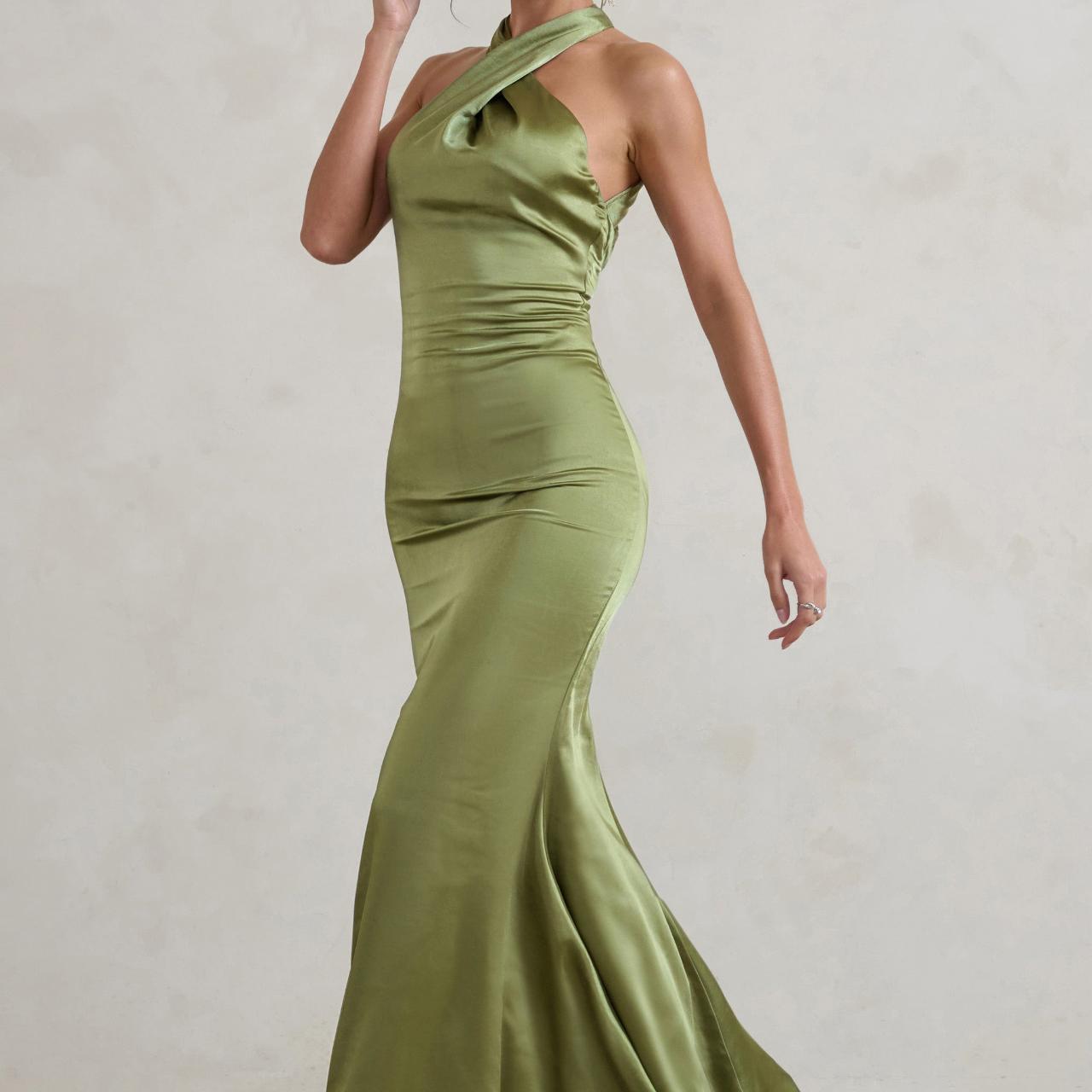 Satin Cross Over Halter Neck