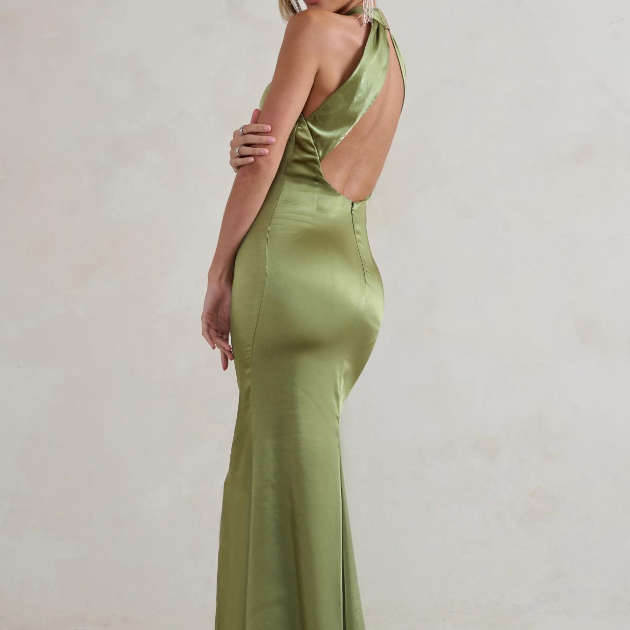 Satin Cross Over Halter Neck