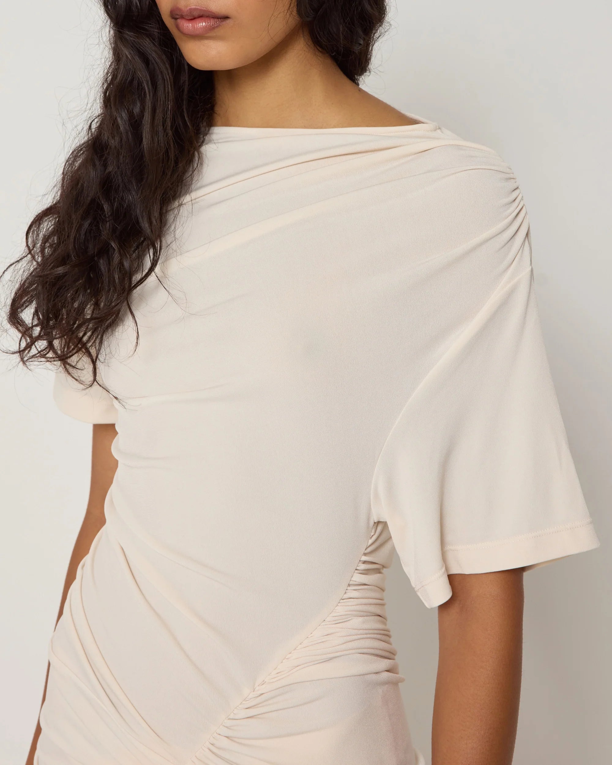 khy asymmetrical ruched dress Khy Asymmetrical Ruched Dress by Khy