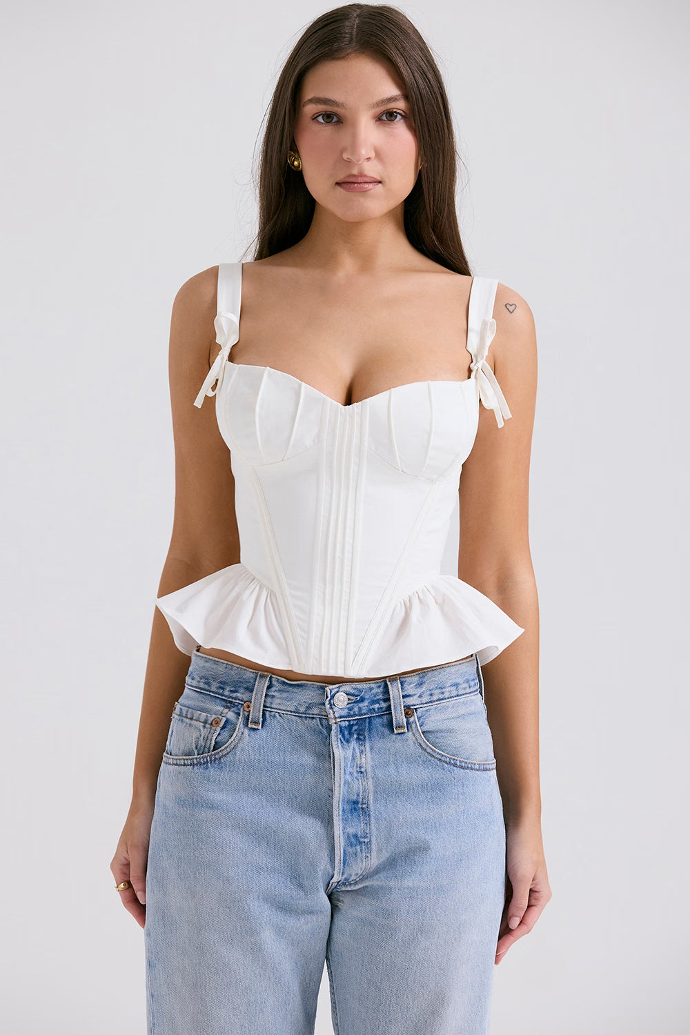 White Peplum Corset
